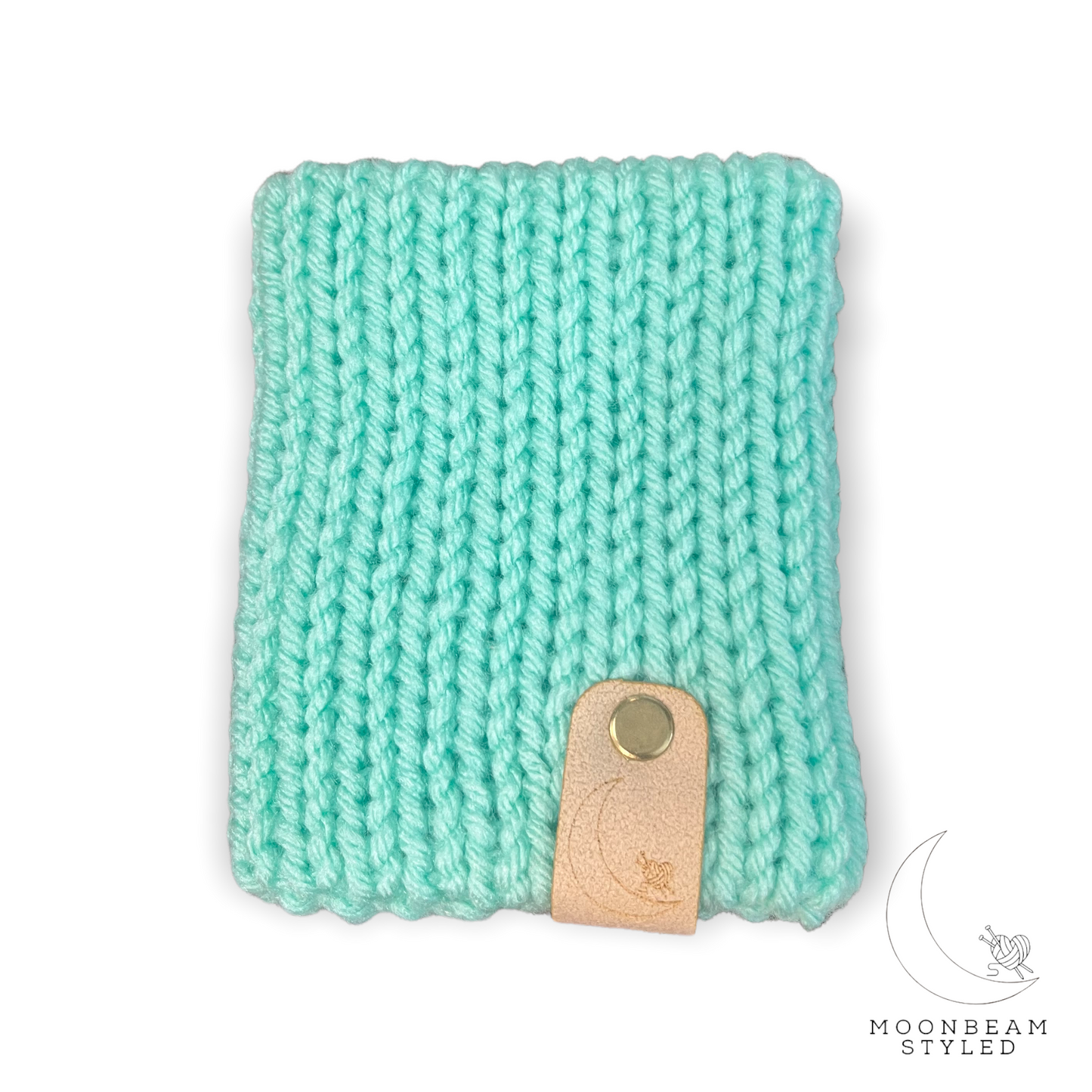 Handmade Knit Cup Cozy Mint Green