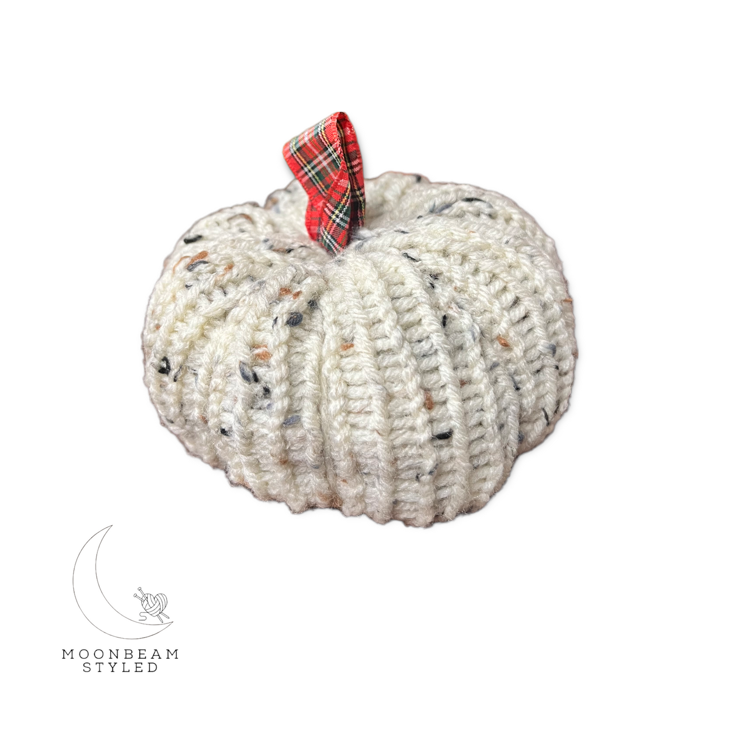 Handmade Knit Pumpkin Ecru Fleck