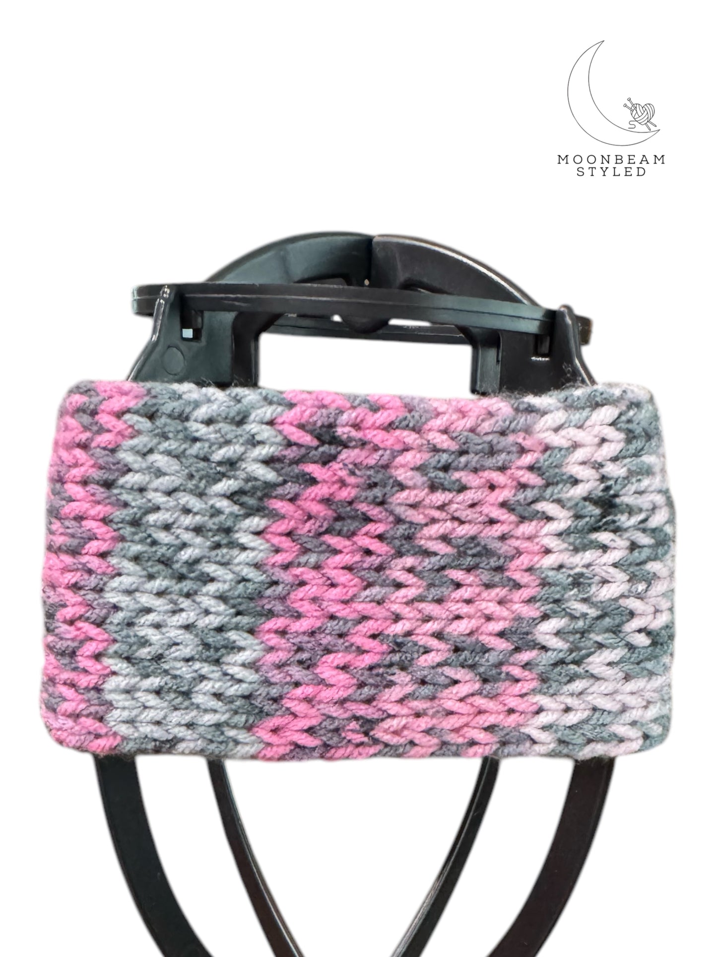 Handmade Knit Headwrap Pink And Black