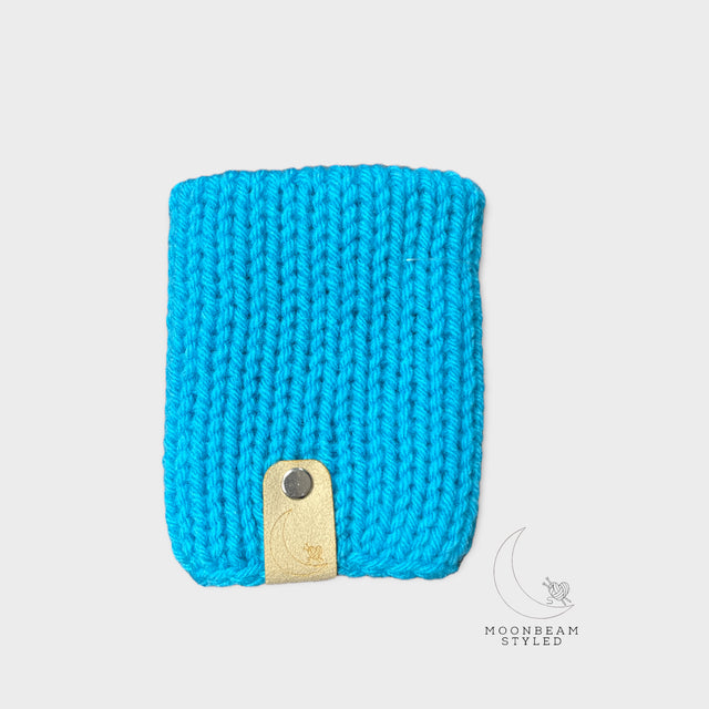 Handmade Knit Cup Cozy Aqua